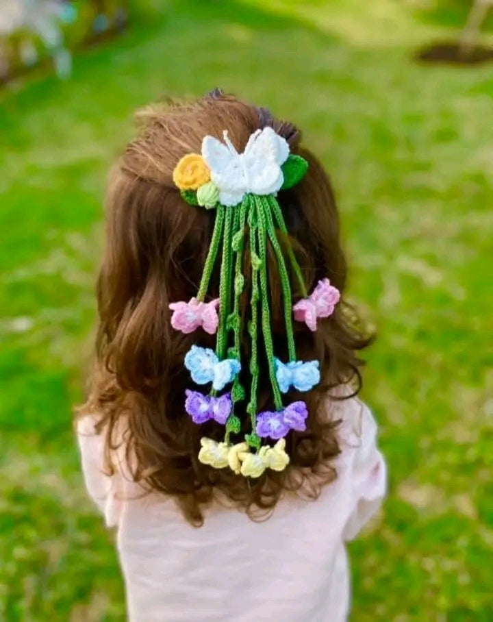 Handmade Crochet Butterfly Hair Clip