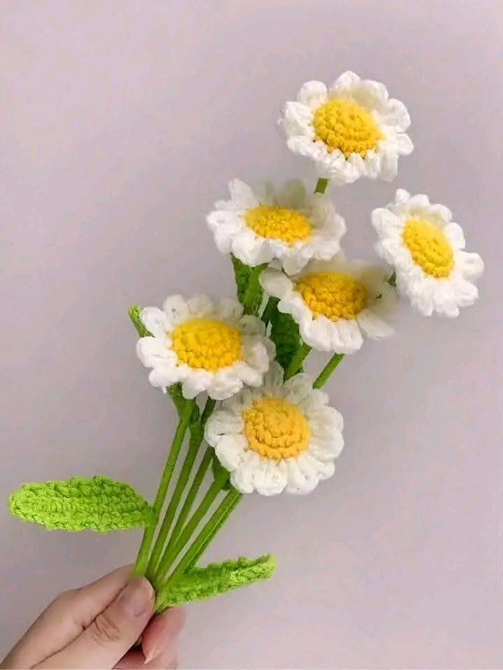 Handmade Crochet Daisy Flower Bouquet