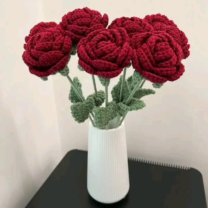 Handmade Crochet Rose Bouquet
