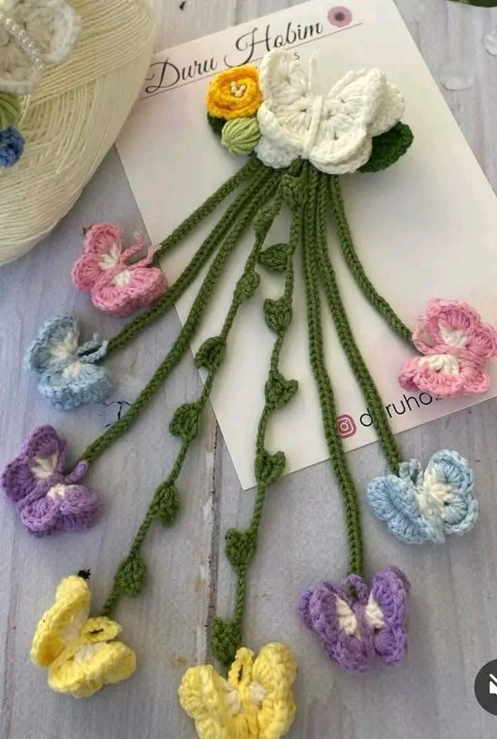Handmade Crochet Floral Hair Clip
